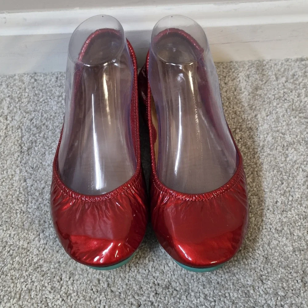 Tieks by Gavrieli Patent Leather ❤️ Red Diamond Flats Shoes Sz 7 Limited Edition